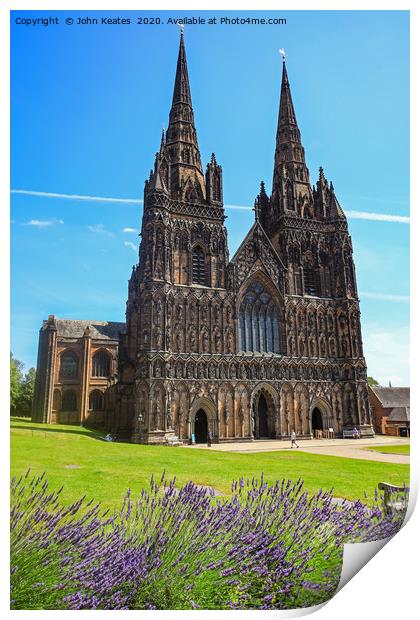 Lichfield Cathedral, Staffordshire, England, UK Print by John Keates