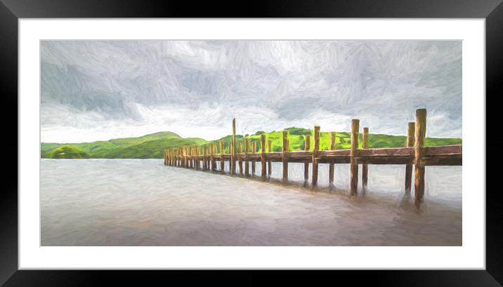 Jetty on Coniston Water Framed Mounted Print by Jason Wells