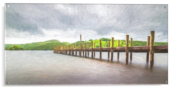 Jetty on Coniston Water Acrylic by Jason Wells