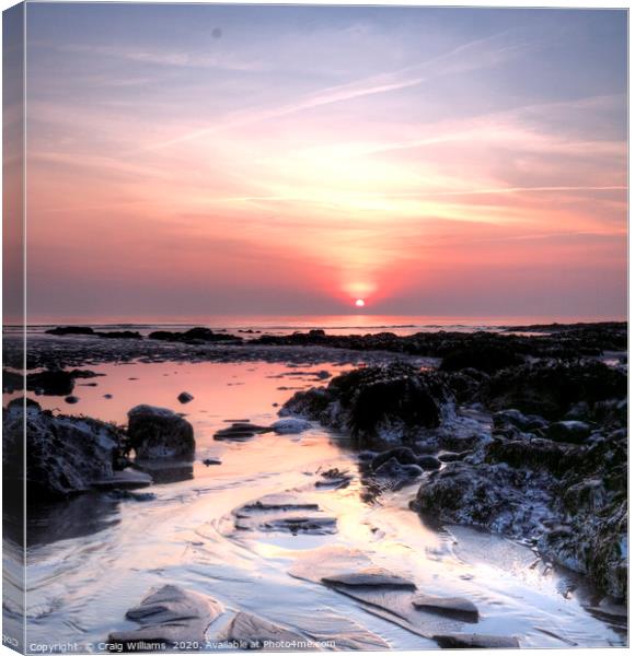 Birling Gap at Sunset  Canvas Print by Craig Williams