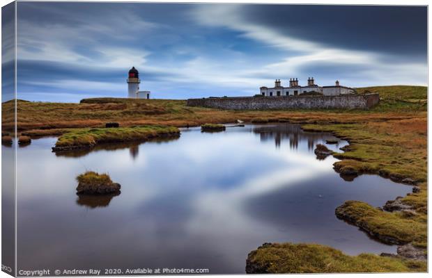 Reflections at Arnish Point Canvas Print by Andrew Ray