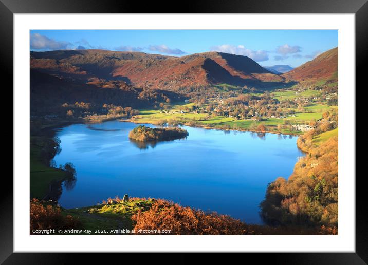 Grasmere from Loughrigg Fell Framed Mounted Print by Andrew Ray