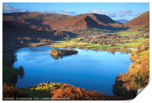 Grasmere from Loughrigg Fell Print by Andrew Ray