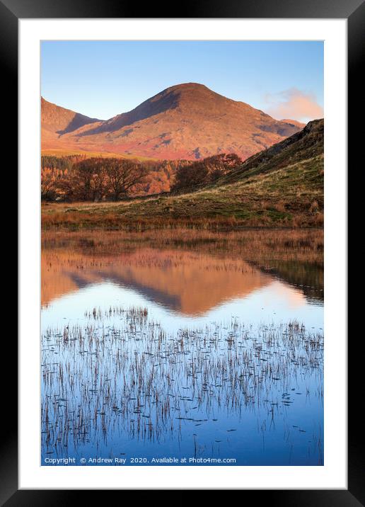 Kelly Hall Tarn reflectIons Framed Mounted Print by Andrew Ray