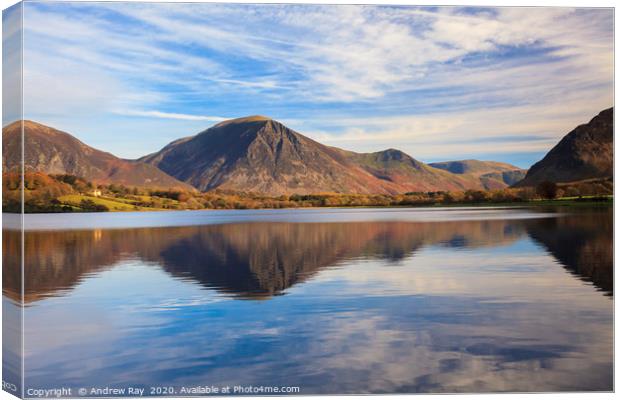 Loweswater reflections Canvas Print by Andrew Ray