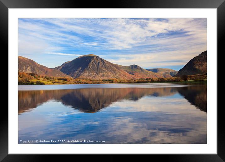 Loweswater reflections Framed Mounted Print by Andrew Ray