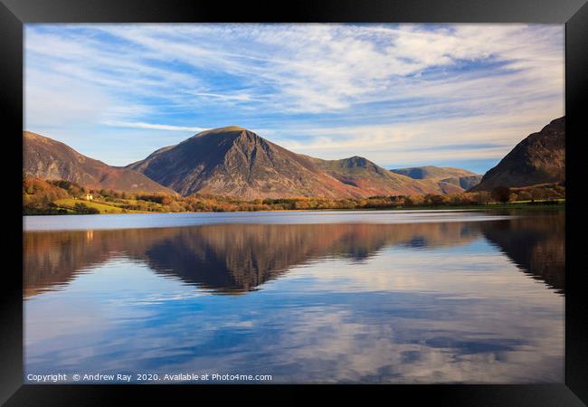 Loweswater reflections Framed Print by Andrew Ray