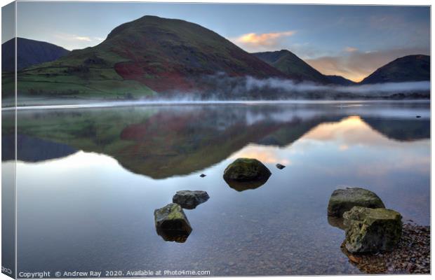 Brotherswater sunrise Canvas Print by Andrew Ray