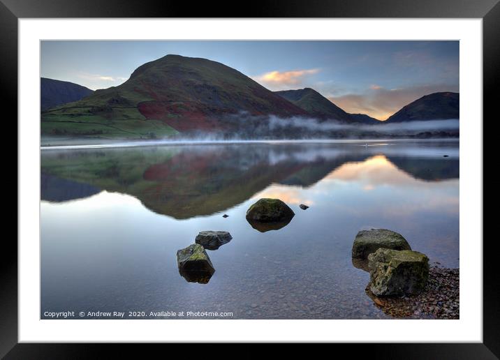 Brotherswater sunrise Framed Mounted Print by Andrew Ray