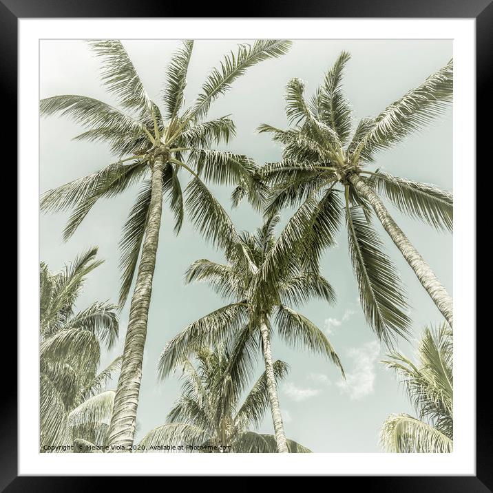 Lovely Palm Trees | Vintage Framed Mounted Print by Melanie Viola