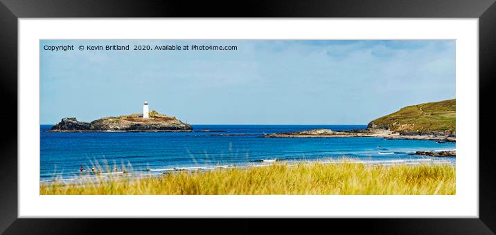 godrevy lighthouse cornwall Framed Mounted Print by Kevin Britland