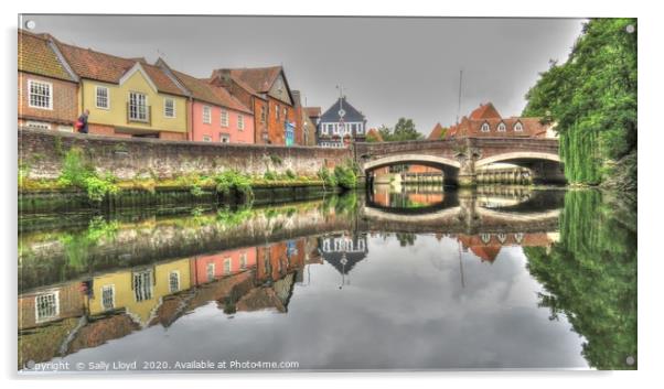 Fye Bridge, Norwich Acrylic by Sally Lloyd