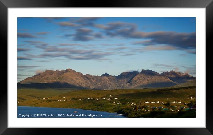 Sunset over the Black Cuillin ridge.  Framed Mounted Print by Phill Thornton