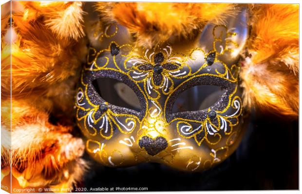 Colorful Mask Feathers Mardi Gras New Orleans Loui Canvas Print by William Perry