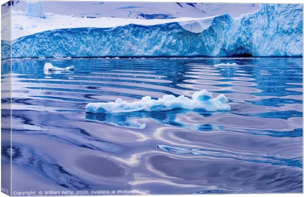 Iceberg Snow Mountains Blue Glaciers Dorian Bay An Canvas Print by William Perry