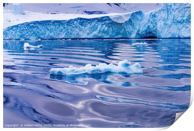 Iceberg Snow Mountains Blue Glaciers Dorian Bay An Print by William Perry