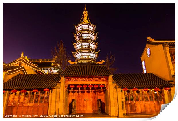 Nanchang Temple Pagoda Wuxi Jiangsu China Print by William Perry