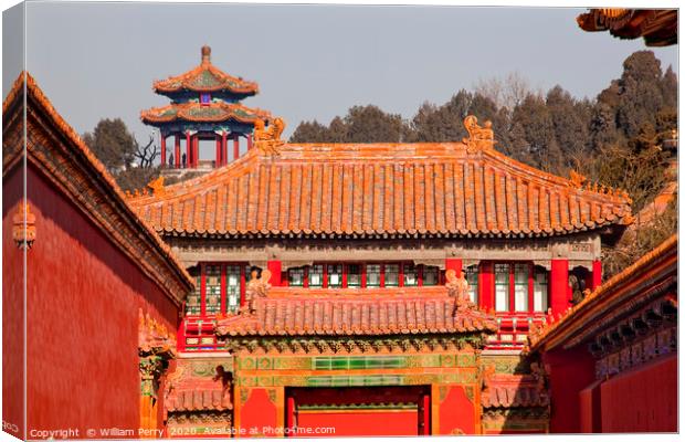 Gugong Forbidden City Palace Beijing China Canvas Print by William Perry