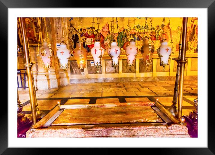 Anointing Stone Church Holy Sepulcher Jerusalem Is Framed Mounted Print by William Perry