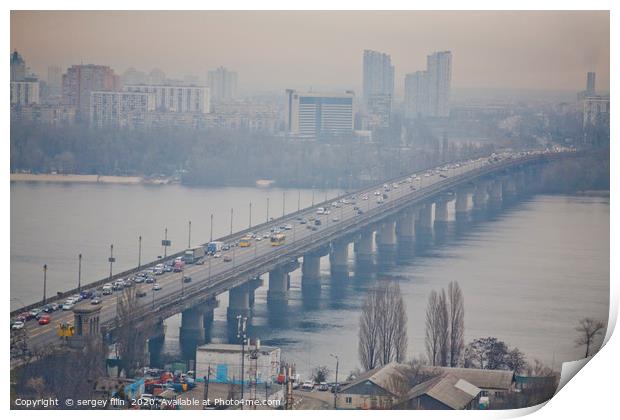  Bridge over the Dnieper river. Print by sergey filin