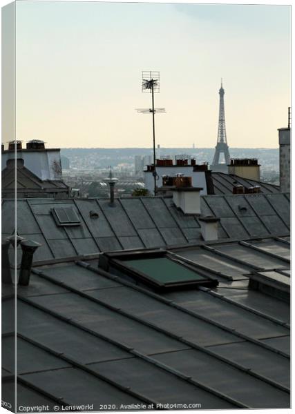 Overlooking the roof tops of Paris Canvas Print by Lensw0rld 