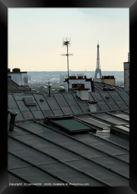 Overlooking the roof tops of Paris Framed Print by Lensw0rld 
