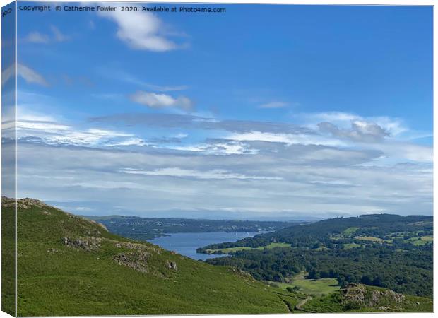 Windermere from Loughrigg Canvas Print by Catherine Fowler