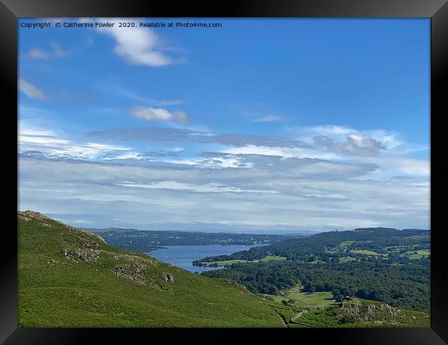 Windermere from Loughrigg Framed Print by Catherine Fowler