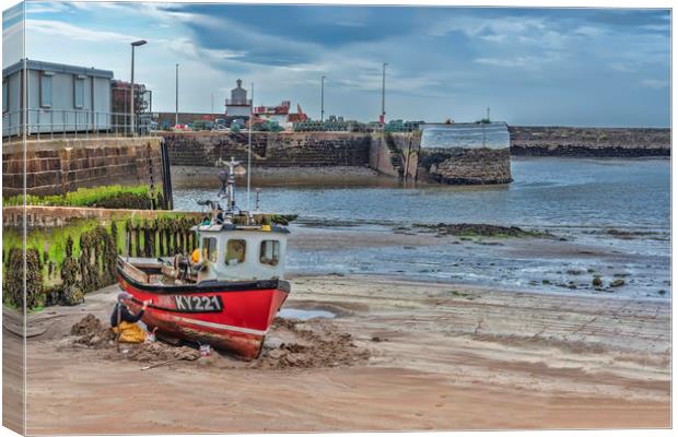 Arbroath Harbour Entrance Canvas Print by Valerie Paterson