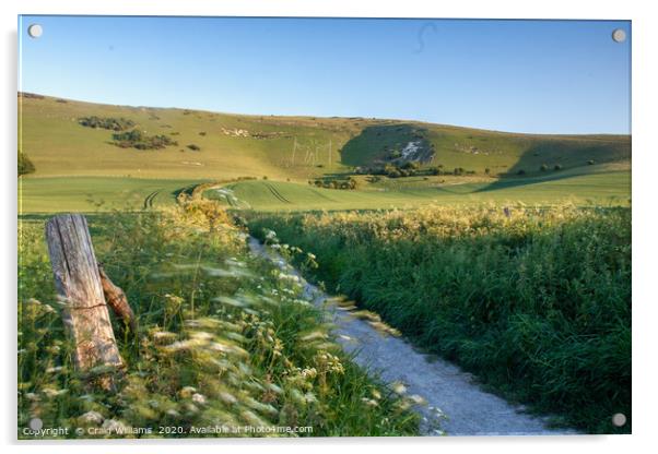 Path to Long Man of Wilmington Acrylic by Craig Williams