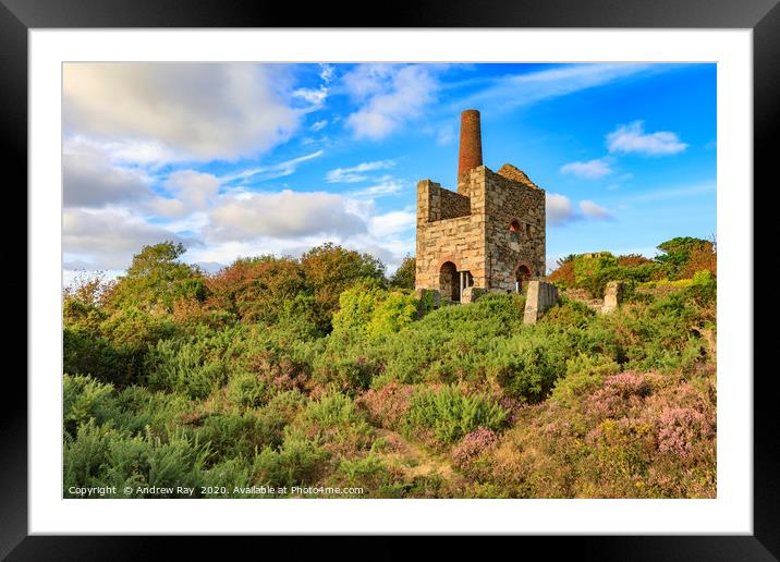 Evening light at Wheal Peevor Framed Mounted Print by Andrew Ray