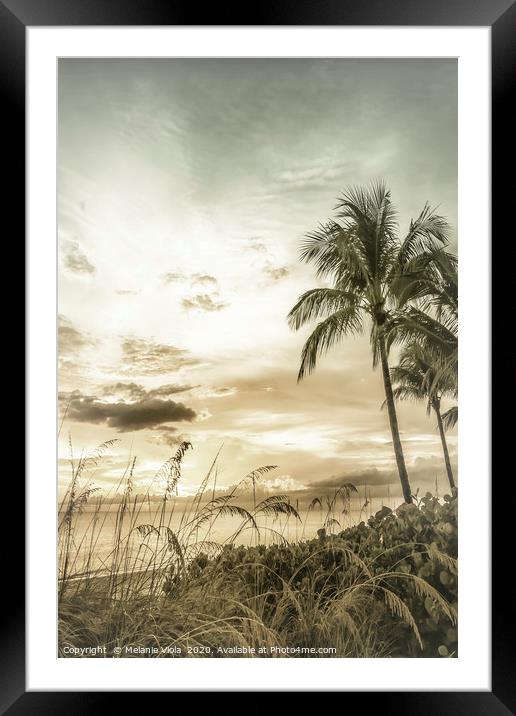 BONITA BEACH Bright Sunset | Vintage Framed Mounted Print by Melanie Viola