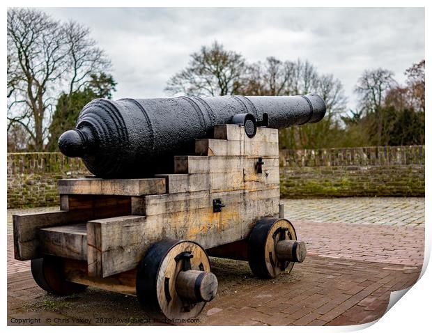 Canon on city wall Print by Chris Yaxley