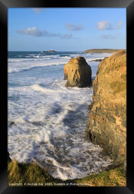 High tide (Gwithian Towans) Framed Print by Andrew Ray