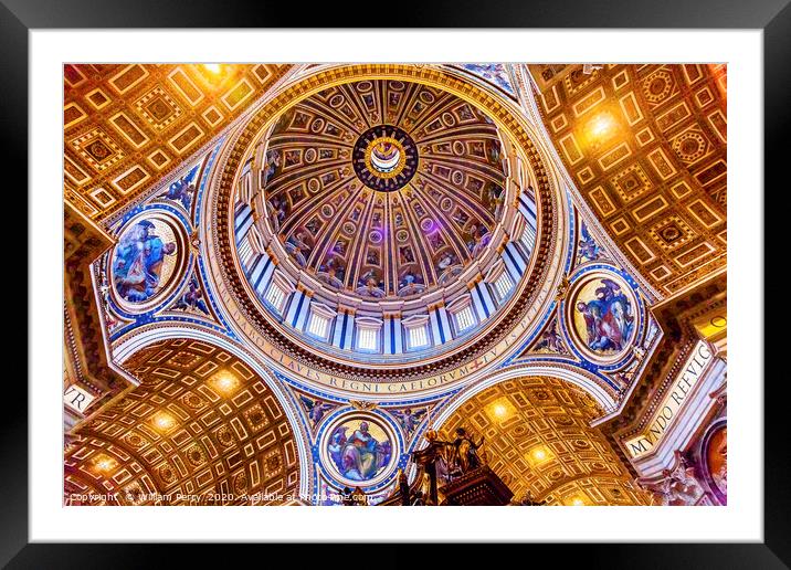 Michelangeolo Dome Saint Peter's Basilica Vatican  Framed Mounted Print by William Perry