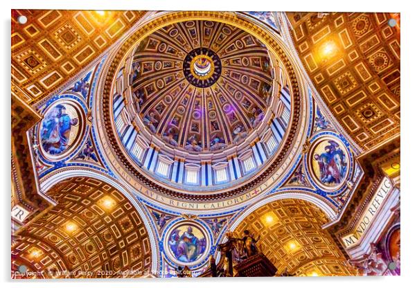 Michelangeolo Dome Saint Peter's Basilica Vatican  Acrylic by William Perry