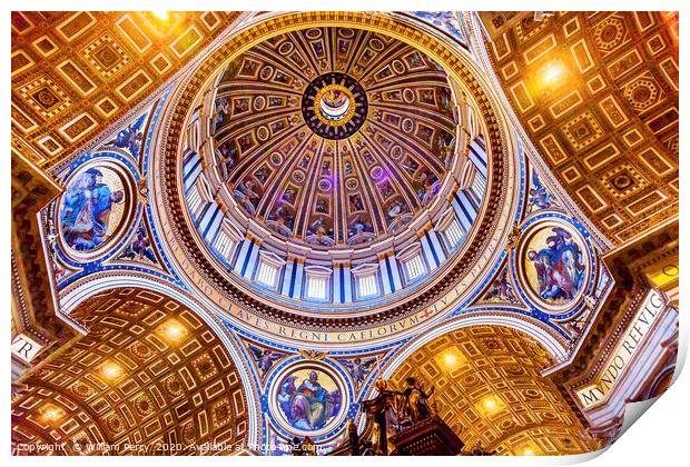 Michelangeolo Dome Saint Peter's Basilica Vatican  Print by William Perry