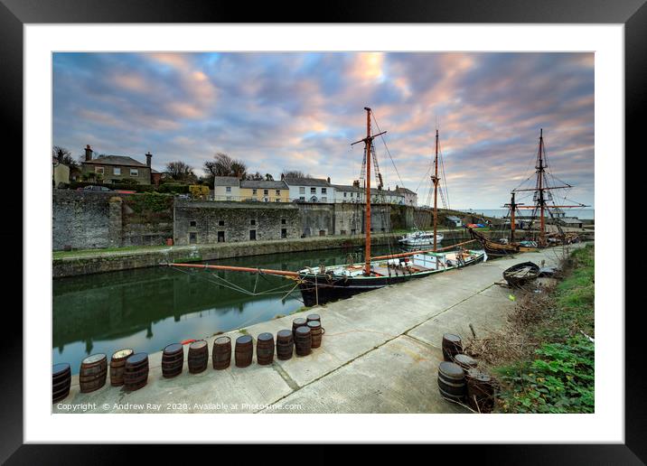 Morning at Chrlestown Dock Framed Mounted Print by Andrew Ray