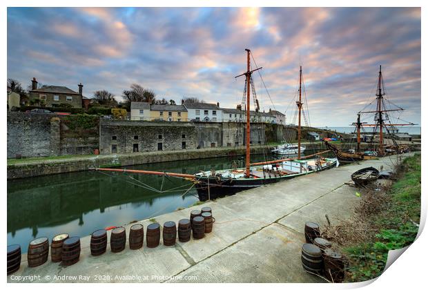 Morning at Chrlestown Dock Print by Andrew Ray