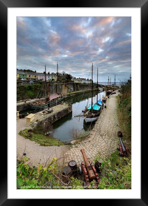 Dock head view (Charlestown) Framed Mounted Print by Andrew Ray