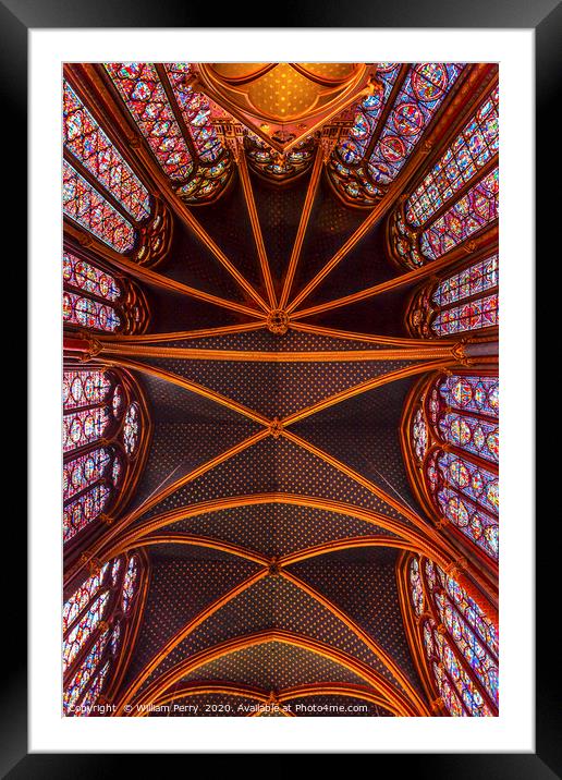 Cathedral Ceiling Sainte Chapelle Paris France Framed Mounted Print by William Perry
