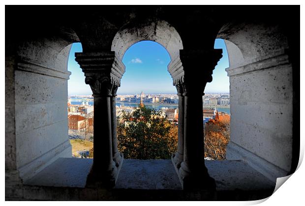 Budapest view from Castle window Print by federico stevanin