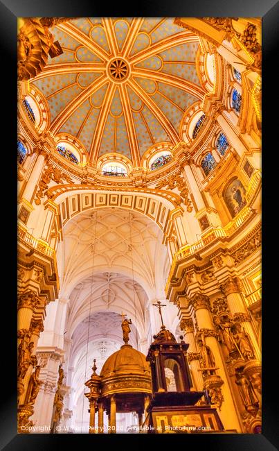 Cathedral Andalusia Granada Spain Framed Print by William Perry