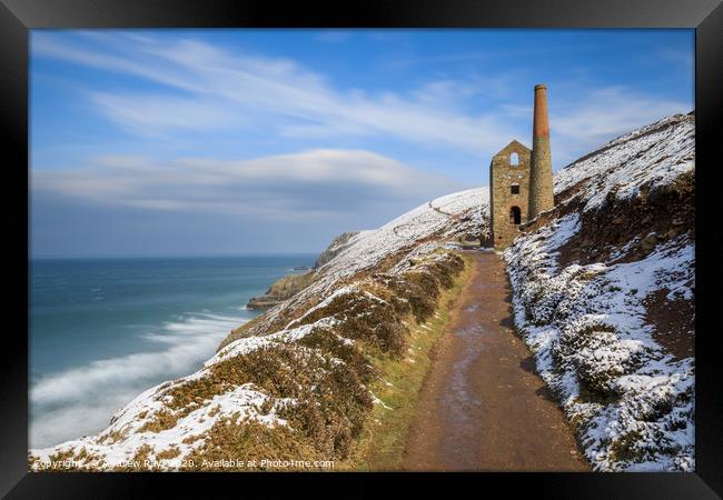 Winter at Wheal Coates Framed Print by Andrew Ray