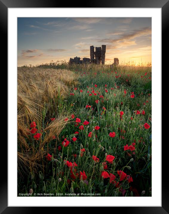 A sunrise among the poppies Framed Mounted Print by Rick Bowden