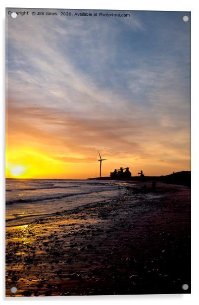December sunrise on a Northumbrian beach Acrylic by Jim Jones