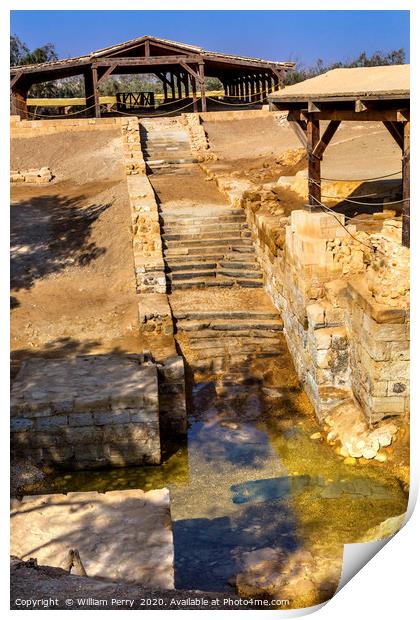 Jesus Baptism Site John Baptist Bethany Beyond Jor Print by William Perry