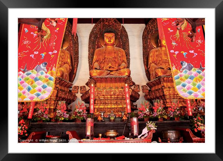 Buddha Jufo Si Temple Shanghai China Framed Mounted Print by William Perry