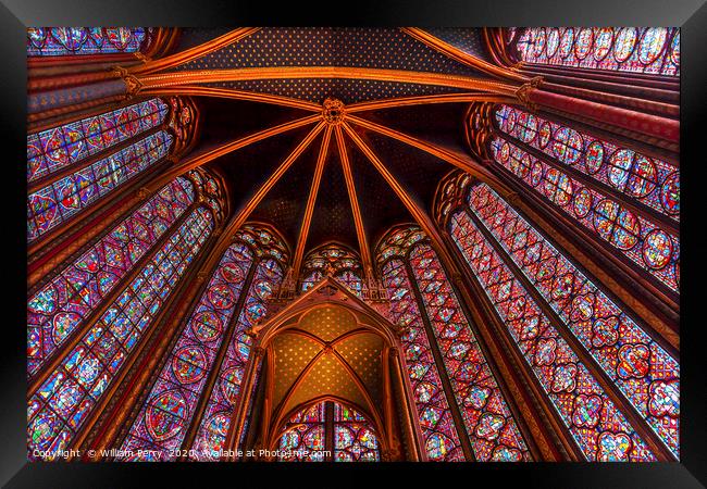 Ceiling Sainte Chapelle Cathedral Paris France Framed Print by William Perry