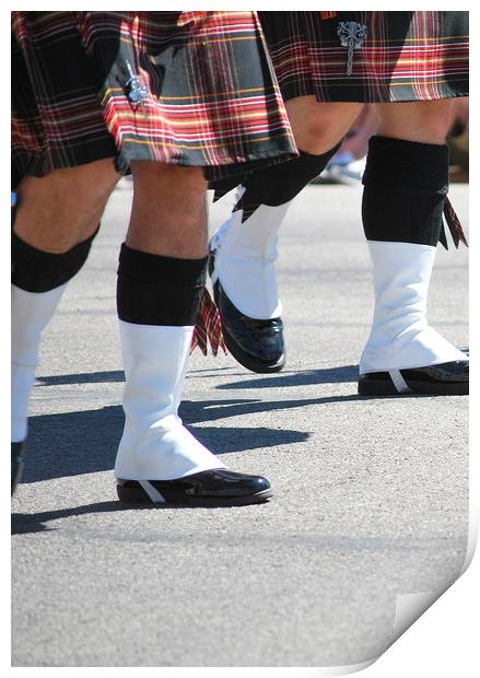Scottish band marching. Print by Dr.Oscar williams: PHD